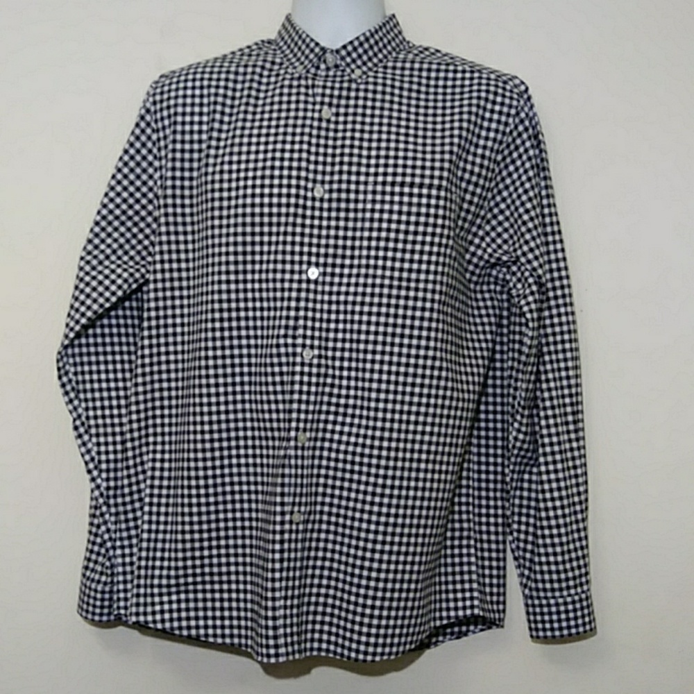 TRE Vero plaid gingham button-up dress shirt LG